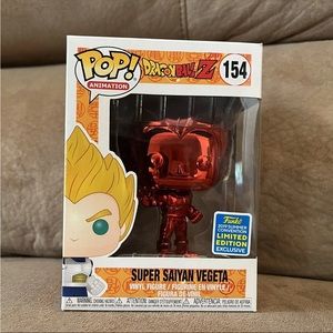 Funko Pop! Dragon Ball Z - Super Saiyan Vegeta (Red Chrome) #154 w/Pop Protector